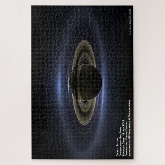 Saturn in zijn Shadow Jigzaag Puzzle Legpuzzel (Verticaal)