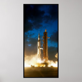 Saturn IV Rocket Launch Poster