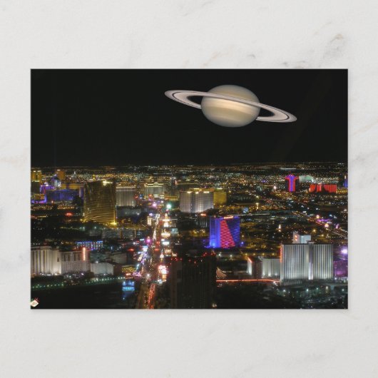 Saturn & Las Vegas Strip Briefkaarten (Voorkant)
