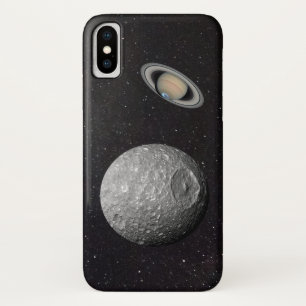 Saturn Moon Mimas Starry Sky iPhone X Hoesje