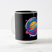 Saturn Planet Coffee Mug – Cosmic Design for Space (Devant gauche)