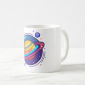 Saturn Planet Coffee Mug – Cosmic Design for Space (Devant droit)