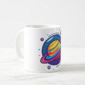 Saturn Planet Coffee Mug – Cosmic Design for Space (Devant gauche)