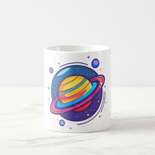 Saturn Planet Coffee Mug – Cosmic Design for Space (Centre)