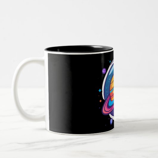 Saturn Planet Coffee Mug – Cosmic Design for Space (Gauche)