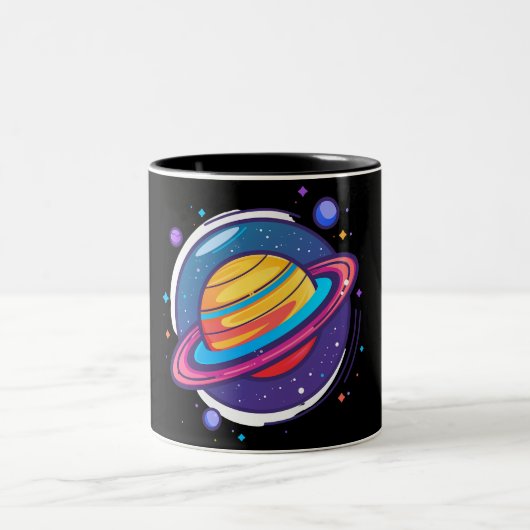 Saturn Planet Coffee Mug – Cosmic Design for Space (Centre)