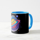 Saturn Planet Coffee Mug – Cosmic Design for Space (Devant droit)