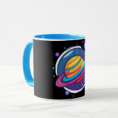 Saturn Planet Coffee Mug – Cosmic Design for Space (Devant gauche)