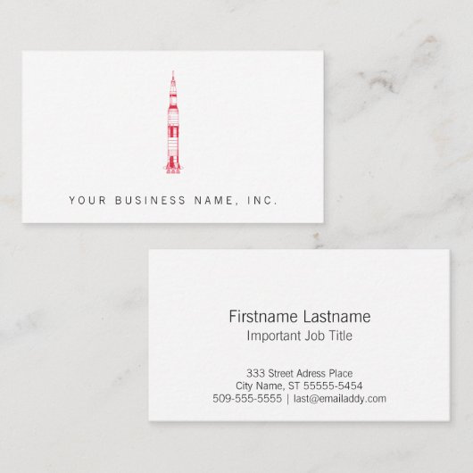 Saturn Rocket Visitekaartje (Voorkant / Achterkant)