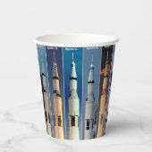 Saturn V Moon Rocket lanceert papierbekertjes Papieren Bekers (Achterkant)