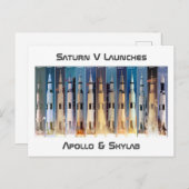 Saturn V Moon Rocket Launches Briefkaart (Voorkant / Achterkant)