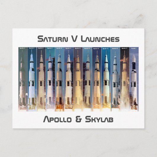 Saturn V Moon Rocket Launches Briefkaart (Voorkant)