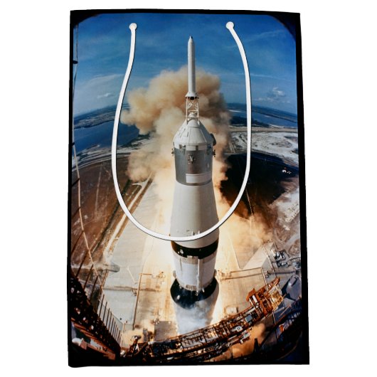 Saturn V Rocket 1969 Apollo Spacecraft Medi Medium Cadeauzakje (Voorkant)