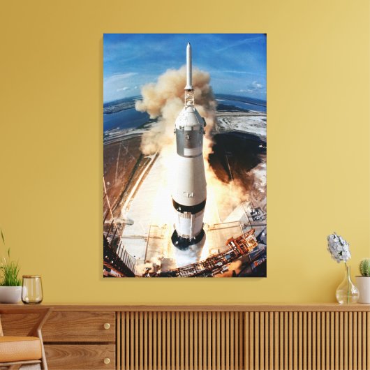 Saturn V Rocket start 1969 Apollo Spacecraft Canvas Afdruk (Insitu (Woonkamer))