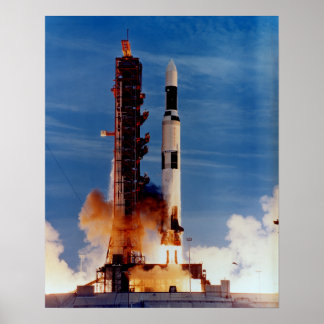 Saturn v start het Skylab Space Station Poster