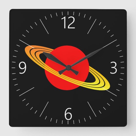 Saturn Vierkante Klok (Voorkant)