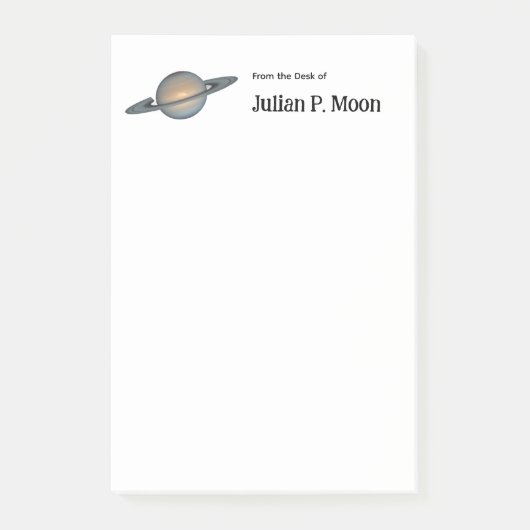 Saturn with Rings Outer Space Personalized Post-it® Notes (Voorkant)