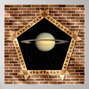 Saturne à travers la fenêtre - Poster