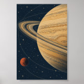 Saturne en Impression d'Art Ocre (Devant)