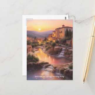 Saturnia Hot Springs Toscane Italië Zonsondergang Briefkaart
