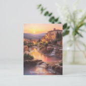 Saturnia Hot Springs Toscane Italië Zonsondergang Briefkaart (Staand voorkant)