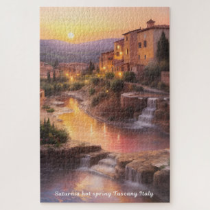 Saturnia Hot Springs Toscane Italië Zonsondergang Legpuzzel