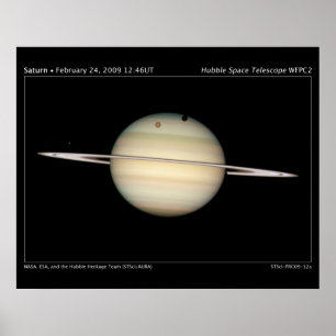 Saturns Moons Transit Astronomie Poster