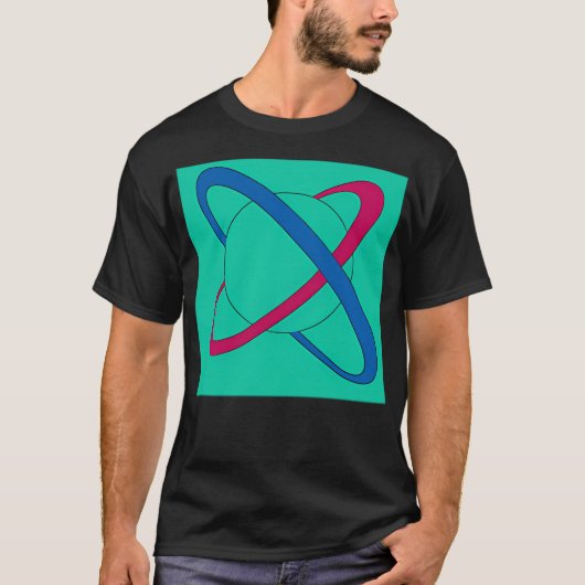 Saturnus gekleurde planeten t-shirt (Voorkant)
