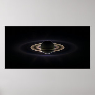 Saturnus gloeiend poster