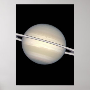 Saturnus in natuurlijke kleuren poster