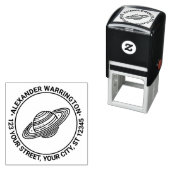 Saturnus met ringen #4 Naam Retouradres Zelfinktende Stempel (In situ)