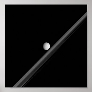 Saturnus Moon en Rings Poster