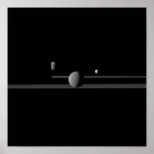 Saturnus Moons Canvas Poster