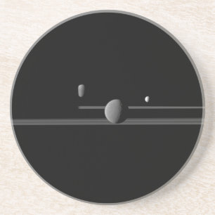Saturnus Moons Sandstone-Onderzetter Zandsteen Onderzetter