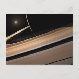 Saturnus-planeet in zonnestelsel, close-up 3 briefkaart