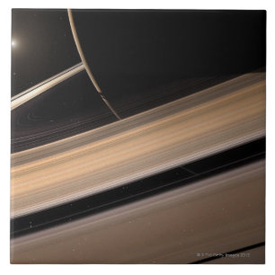 Saturnus-planeet in zonnestelsel, close-up 3 tegeltje