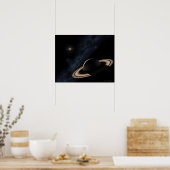 Saturnus-planeet in zonnestelsel, close-up poster (Keuken)