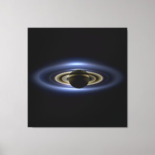 Saturnus verduisterde de Zon vanuit Cassini Orbite Canvas Afdruk