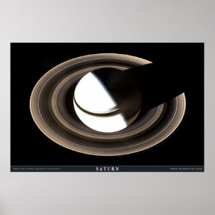 Saturnus zoals nooit eerder gezien poster