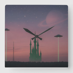 Saturnusparadijs Vierkante Klok