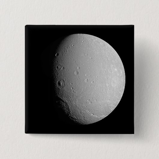 Saturnus's maan Dione 2 Vierkante Button 5,1 Cm (Voorkant)
