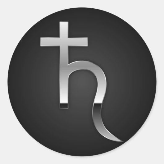 Saturnussymbool Ronde Sticker (Voorkant)
