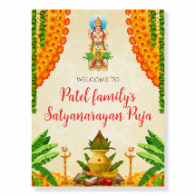Satyanarayan Puja Welkom bord Indiaas welkom bord