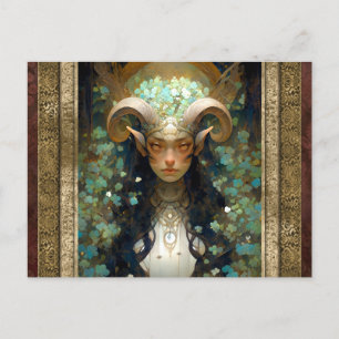 Satyr Elf Vrouw Fantasy Kunst Briefkaart
