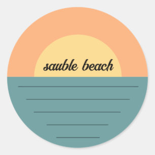 Sauble Beach Ontario Canada Retro meer strand zon Ronde Sticker