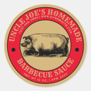 Sauce barbecue maison Modèle Étiquette Vintage