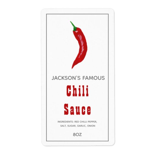 Sauce chaude maison | Étiquette de sauce chili (Devant)