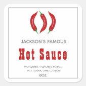 Sauce chaude maison | Étiquette de sauce chili (Devant)