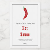 Sauce chaude maison | Étiquette de sauce chili (Étiquettes simples)