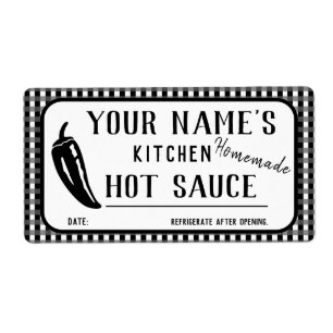 Sauce chaude maison personnalisée Étiquettes Black